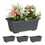 Relaxdays TRUHLÍK Antracitový 4dílná-sada plast 34 cm