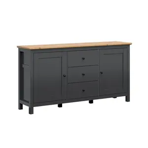 Petits-meubles SIDEBOARD Duck Antracitově šedá a dřevo