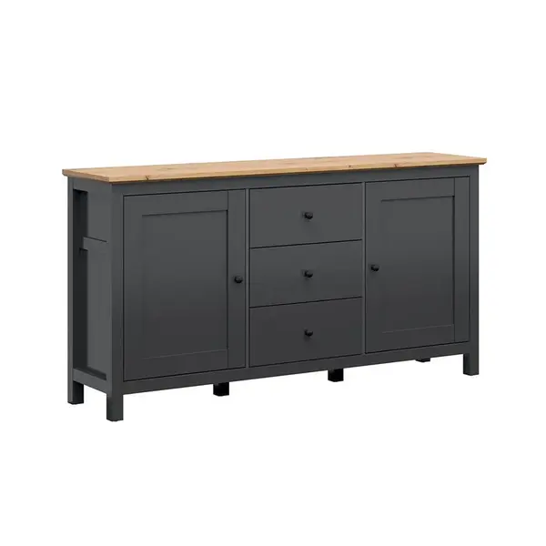 Petits-meubles SIDEBOARD Duck Antracitově šedá a dřevo
