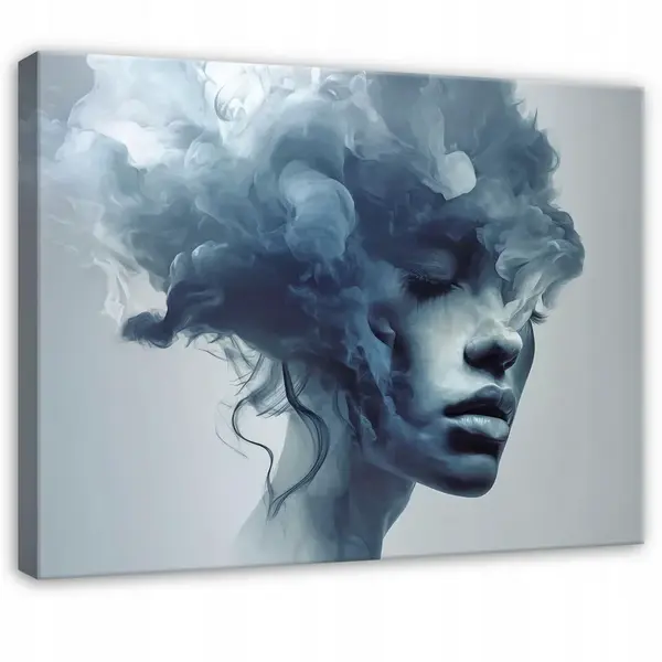 Wallarena OBRAZ na plátně Ženská tvář modrá 120x80 cm