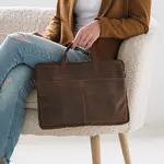 Pánská kožená taška na notebook Greenwood Levone - hnědá