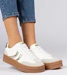 Gemre White women's sneakers with a gold accent Melly