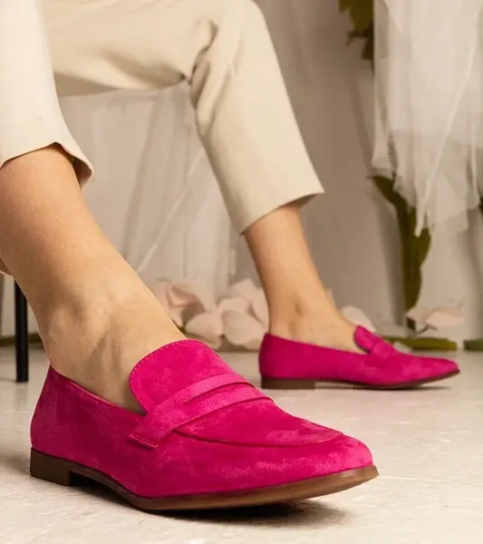 marka niezdefiniowana Pink classic women's moccasins Nageri