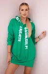 Šaty s kapucí Oversize zelené