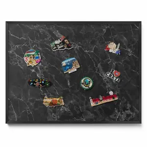 TULUP MAGNETICKÁ TABULE 80x60 cm černý rám – Stylový mramorový kámen