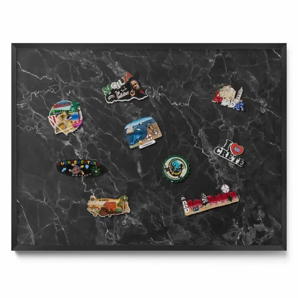 TULUP MAGNETICKÁ TABULE 80x60 cm černý rám – Stylový mramorový kámen