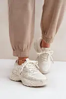 FL1 Dámské Tenisky S Odrbanými Na Platformě Béžové Seladwen