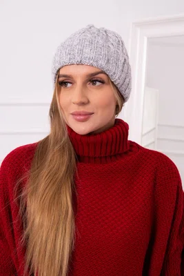 marka niezdefiniowana Ariana K299 šedá roll-up čepice