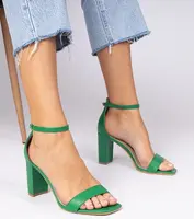 Gemre Green high block heel sandals Kasedi