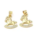 Brass Micro Pave Clear Cubic Zirconia Pendants