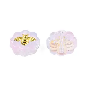 Transparent Spray Painted Glass Beads