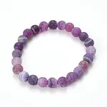 Natural Weathered Agate Beaded Stretch Bracelets