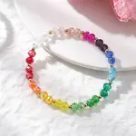 Chakra Electroplate Glass Beads Stretch Bracelets for Women