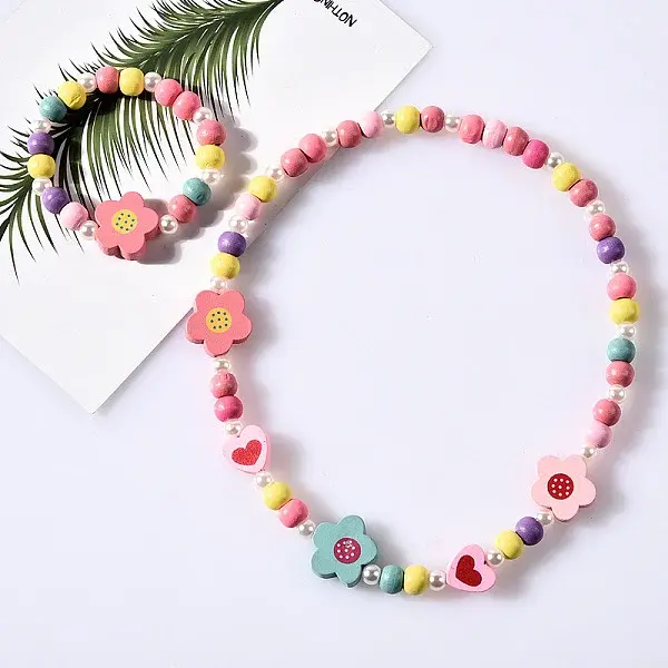 Plastic & Wood Beaded Necklaces & Beaded Bracelets Sets