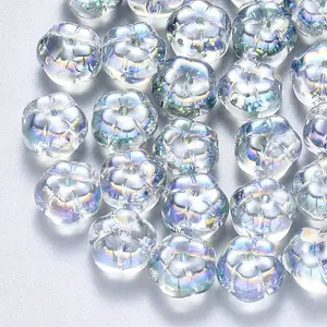Transparent Spray Painted Glass Beads