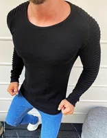 DStreet Pánský svetr přes hlavu černý