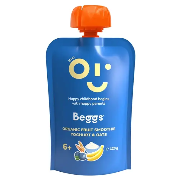 BEGGS Smoothie s ovocím jogurtom a ovsenými vločkami 6m+ BIO 120 g