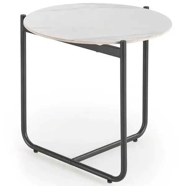 Konferenčný stolík Acuna S biela mramor/čierna