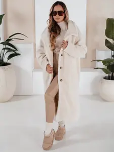 Dámský krémový teddy kabát