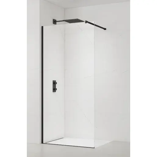Sprchová zástena Walk-in 130 cm SAT čierna SATBWI130PRC