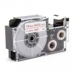 Kompatibilní páska s Casio XR-18WER 18mm x 8m červený tisk / bílý podklad