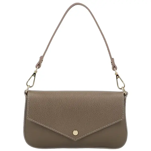 Dámská kožená kabelka na rameno taupe - Delami Vera Pelle Aksely