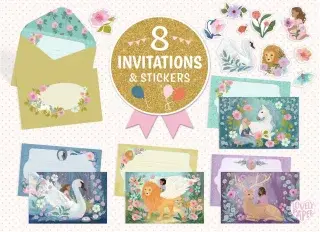 Dárková sada pozvánek Fantasy zvířátka