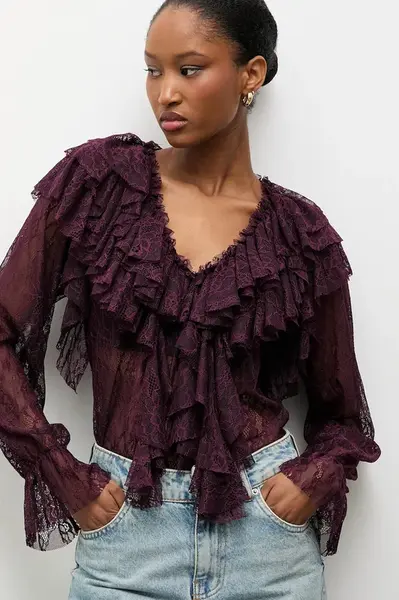 Halenka Answear.LAB dámská, vínová barva