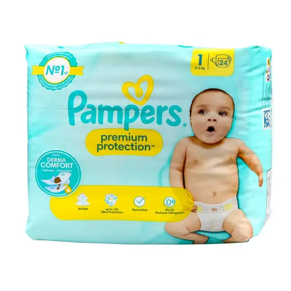 Pampers Premium Protect Newborn 2-5 kg / 24 ks