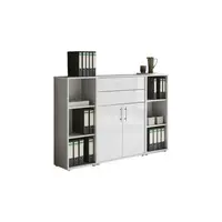 MID.YOU SKŘÍŇ NA ŠANONY, šedá, vysoce lesklá bílá, 172,6/113,6/33 cm