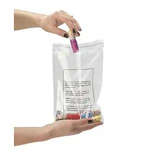 1000 x Ploché sáčky 165x220mm, s bezpečnostními informacemi, 75% recyklované, materiál LDPE, tloušťka 40µm | RAJA