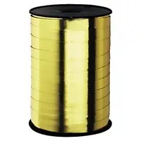 2 x Lesklé dárkové stuhy šířka 10mm, délka 225m, zlatá