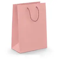 25 x Dárková taška z matného papíru, 190 x 270 x 100 mm,  světle růžová