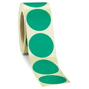 Samolepicí, značkovací kolečka Ø 20mm, zelená, 500ks na roli