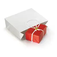 25 x Dárková taška z lesklého papíru bílá 190x270x100 mm