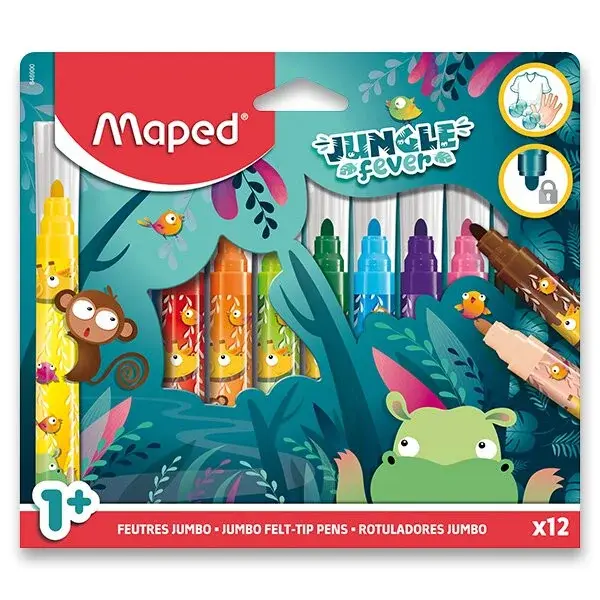 Fixky MAPED Jungle Fever Jumbo 12 ks