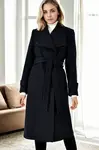 Z9645 DEWBERRY WOMEN'S COAT-NAVY BLUE