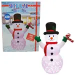 Nafukovací svítící sněhulák candy cane 150 cm