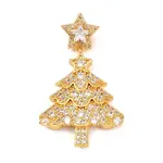 Christmas Brass Micro Pave Cubic Zirconia Pendants