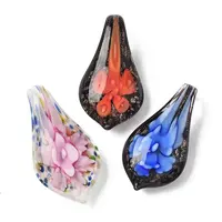 Handmade Gold Sand Lampwork Pendants