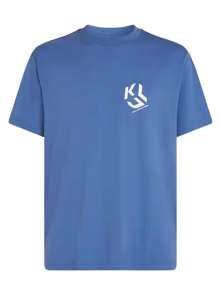 KARL LAGERFELD JEANS Tričko 'MONOGRAM'  modrá / prírodná biela