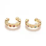 Golden Plated Brass Micro Pave Cubic Zirconia Cuff Earrings