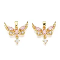 Brass Micro Pave Cubic Zirconia Pendants