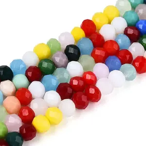 Opaque Solid Color Glass Beads Strands