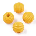 Painted Natural Wood Beehive Beads