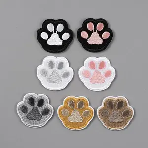 Dog Paw Print Polyester Embroidery Sew on/Self-Adhesive Patches