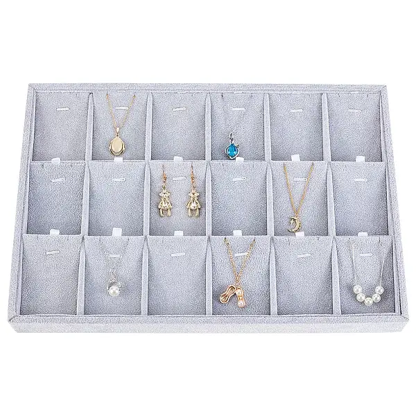 1Pc 18-Slot Velvet Pendant Necklace Displays