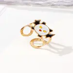 304 Stainless Steel with Enamel Cuff Rings for Women