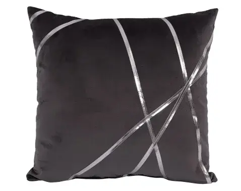 Dekoračný vankúš Vanessa 45x45 cm, antracitovými s pruhmi%