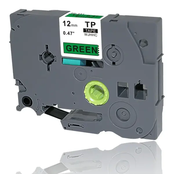 Kompatibilní páska s Brother TZe-V731, 12mm x 5,5m, černý tisk / zelený podklad, vinyl